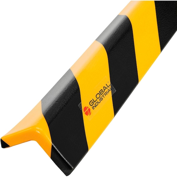 Global Industrial 90-Degree Flat Corner Bumper Guard, Type H+, Black/Yellow, 39-3/8L 670667 - main